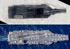 China constrói réplica do porta-aviões USS ‘Gerald R. Ford’ no deserto para usar como alvo de treinamento para mísseis balísticos