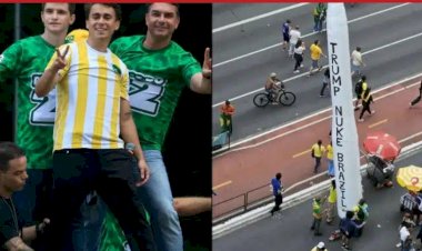 Flávio Bolsonaro manda esconder bandeira dos EUA e apoiadores pedem para Trump bombardear o Brasil em míssil